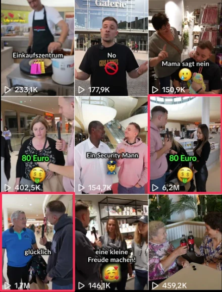 Auswertung: Die 80-Euro-Challenge mit 6,2 Mio. und das Glücklich-Format mit 1,7 Mio. Views brechen aus und werden skaliert